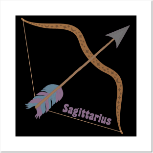 Sagittarius Bow and Arrow Zodiac Star Sign Posters and Art